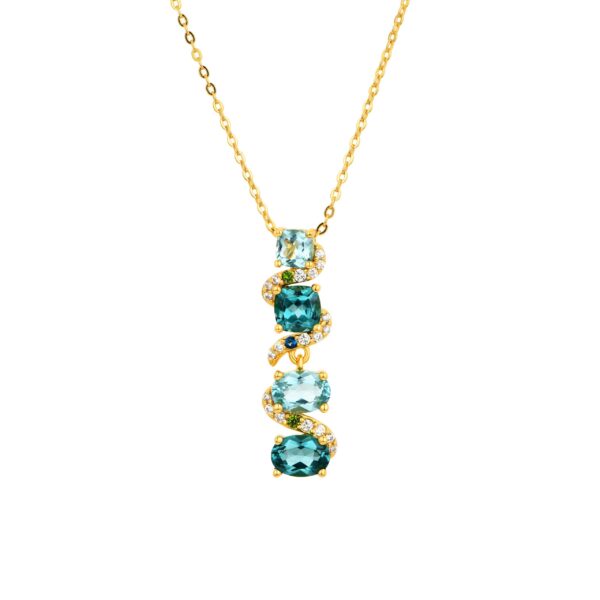 Nano Tourmaline with White Sapphire Necklace