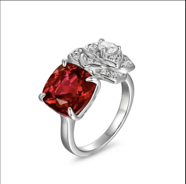 Red Ruby Silver Ring