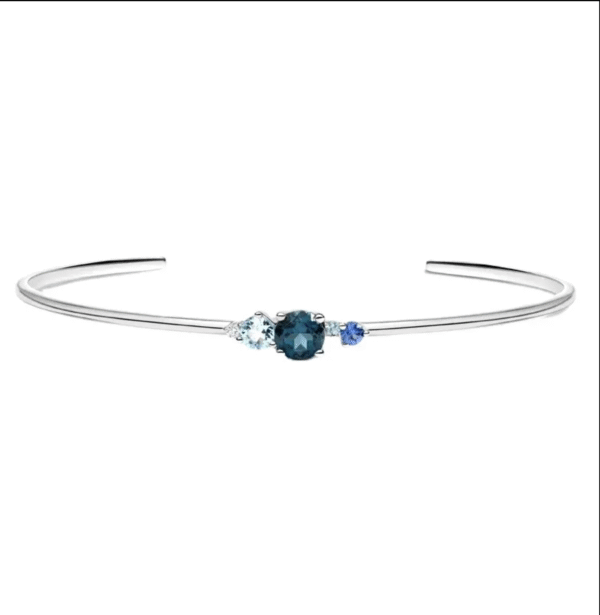 Blue Spinel and Aquamarine Bangle