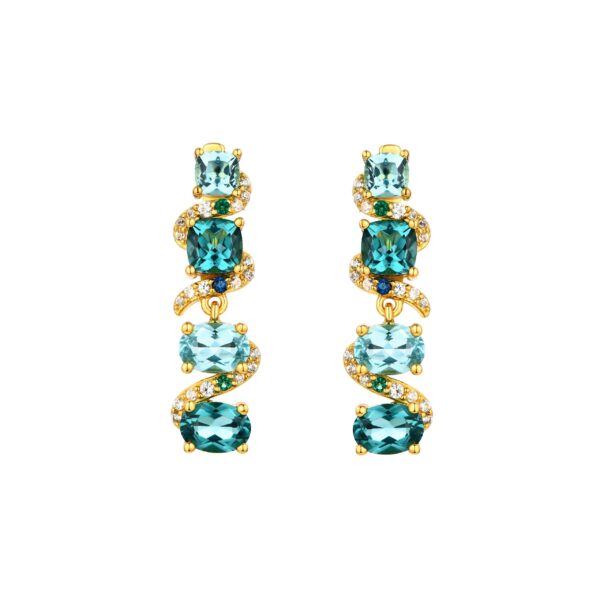 Nano Tourmaline and White Sapphire Earrings